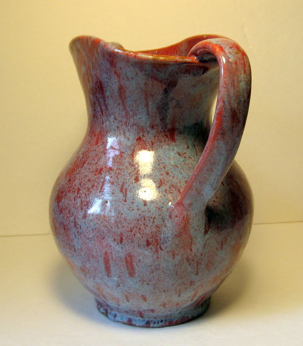 Seagrove Potter Waymon Cole, 1930's Two Handled Vase in Mottled Glaze Seagrove Potter Waymon Cole, 1930's Two Handled Vase in Mottled Glaze