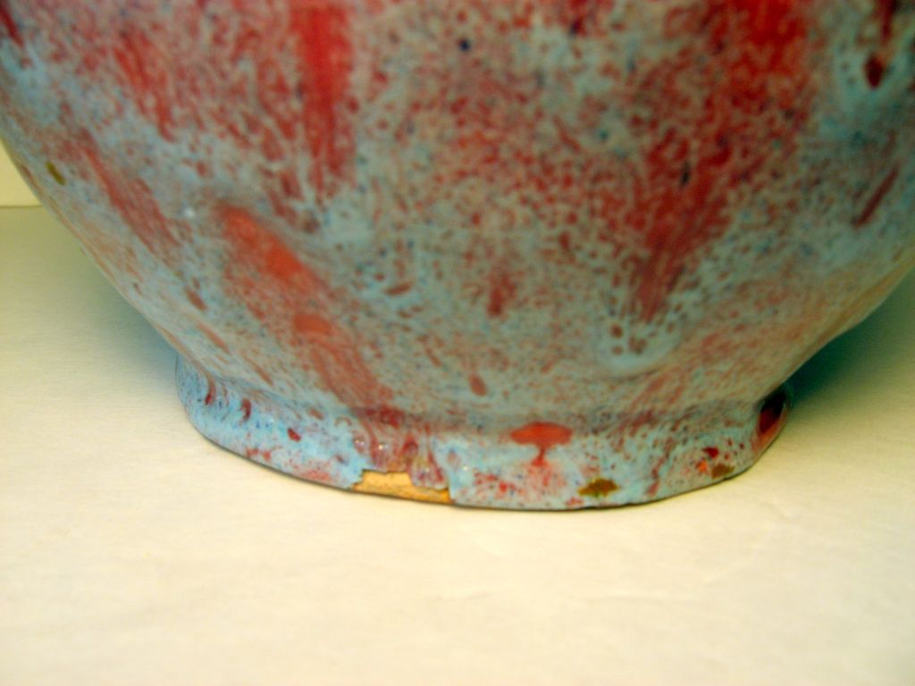 Seagrove Potter Waymon Cole, 1930's Two Handled Vase in Mottled Glaze Seagrove Potter Waymon Cole, 1930's Two Handled Vase in Mottled Glaze