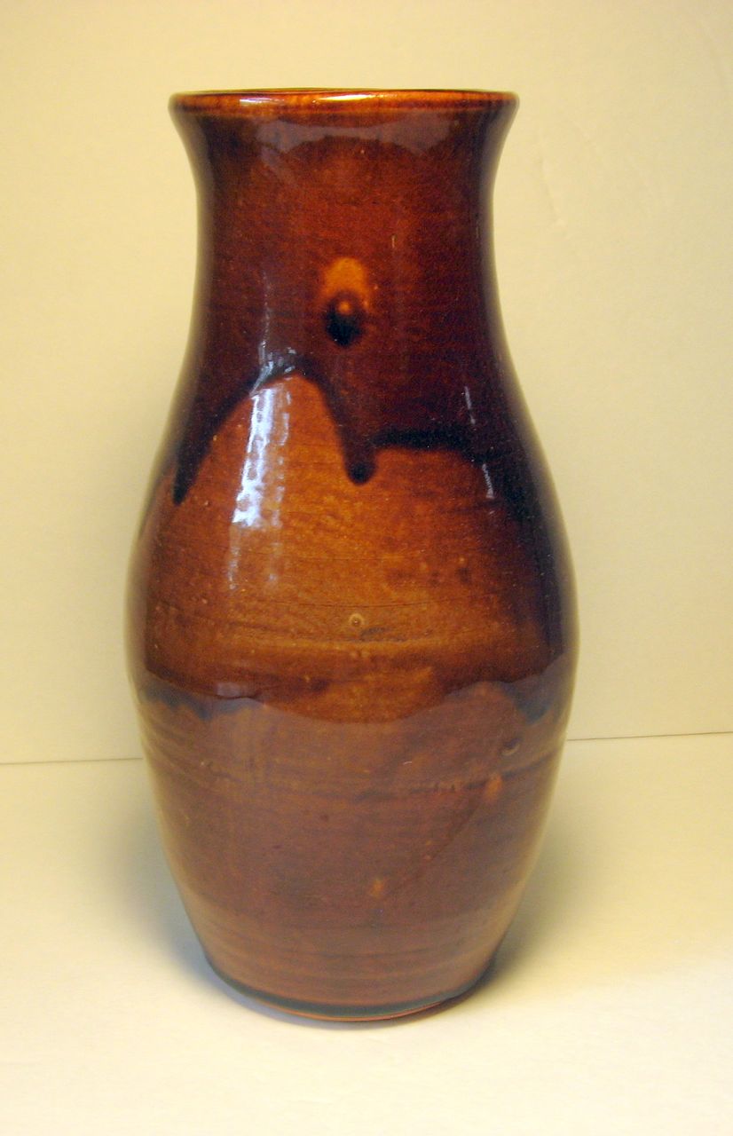 Browns Pottery Vase in Brown Drip Glaze, Arden, NC Browns Pottery Vase in Brown Drip Glaze, Arden, NC