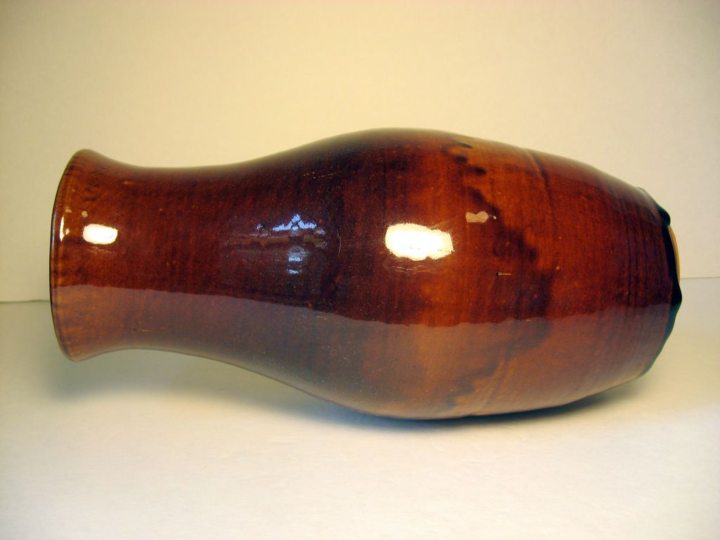 Browns Pottery Vase in Brown Drip Glaze, Arden, NC Browns Pottery Vase in Brown Drip Glaze, Arden, NC