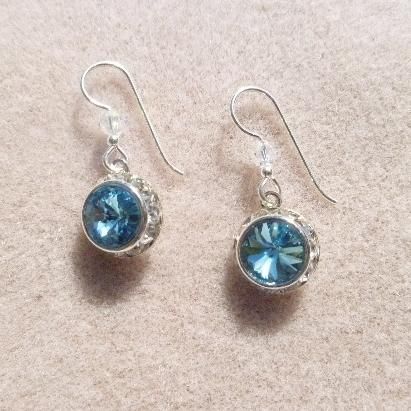 Aqua Blue Crystal Earrings Aqua Blue Crystal Earrings