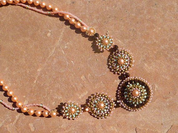 Bohemian Rose - woven crystal pearl necklace Bohemian Rose - woven crystal pearl necklace