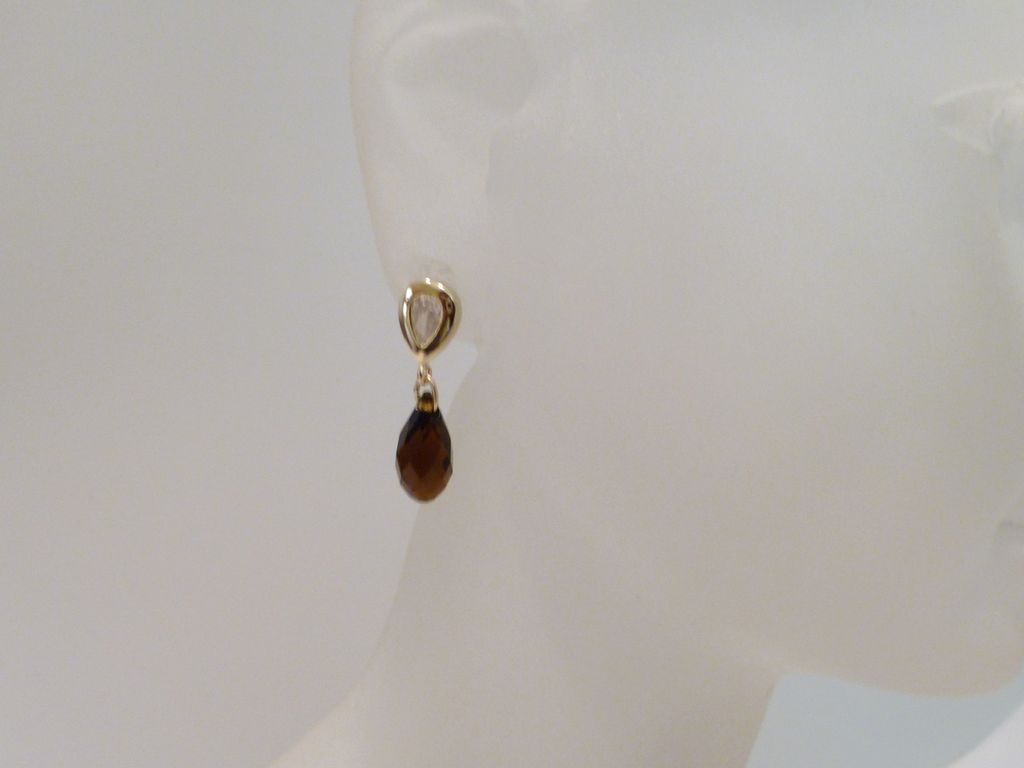 Faceted Swarovski Chocolate Mocca Briolette Crystal Earrings Faceted Swarovski Chocolate Mocca Briolette Crystal Earrings