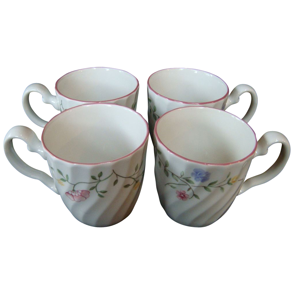 4 Johnson Brothers Summer Chintz earthenware china coffee tea or hot chocolate mugs 4 Johnson Brothers Summer Chintz earthenware china coffee tea or hot chocolate mugs