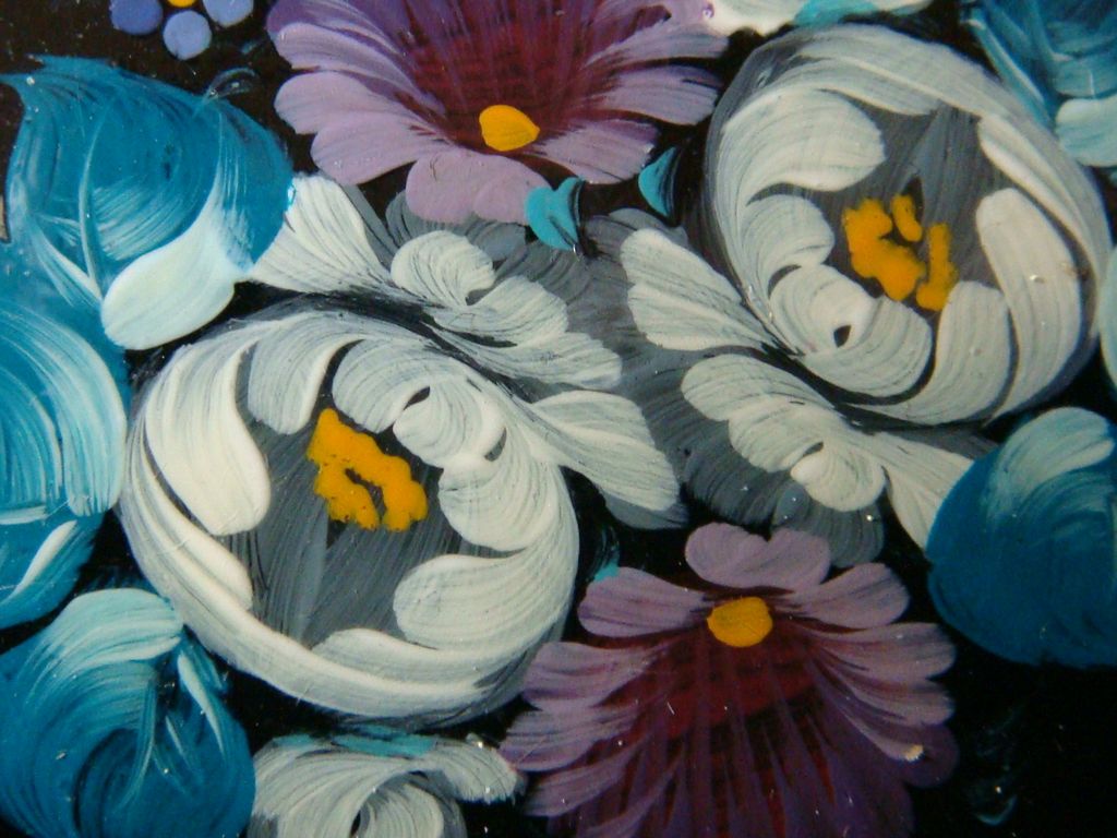 Hand Painted Pin from Russia, signed Hand Painted Pin from Russia, signed
