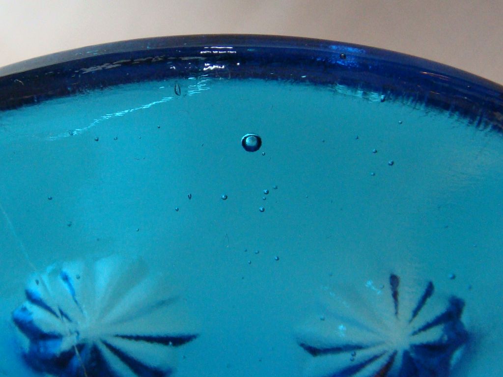 Turquoise Blue Moon & Stars Open Compote, LE Smith Turquoise Blue Moon & Stars Open Compote, LE Smith