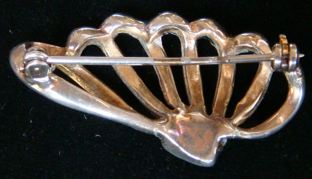 Crystal Rhinestone Lapel Pin, Fan Shaped - 1 5/8" Crystal Rhinestone Lapel Pin, Fan Shaped - 1 5/8"