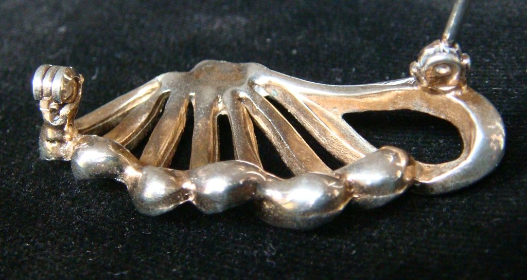 Crystal Rhinestone Lapel Pin, Fan Shaped - 1 5/8" Crystal Rhinestone Lapel Pin, Fan Shaped - 1 5/8"