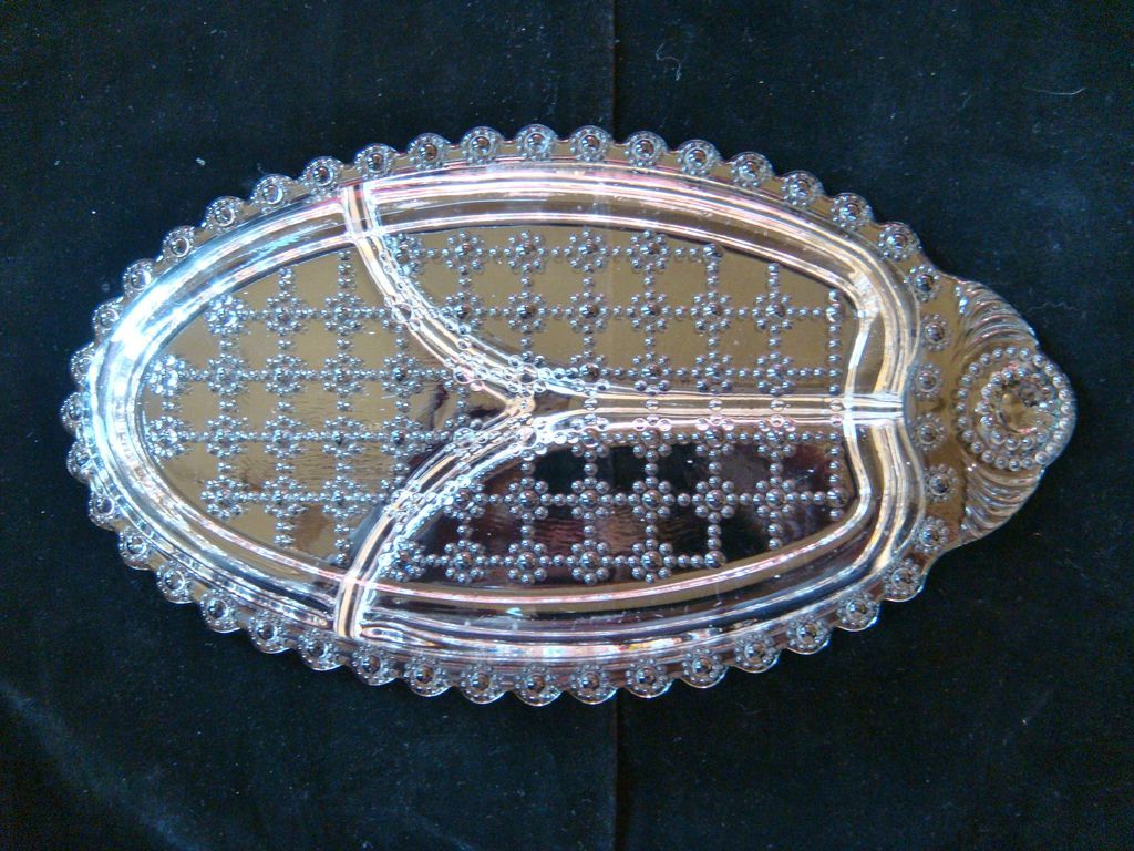 Oval Divided Glass Relish Dish Oval Divided Glass Relish Dish