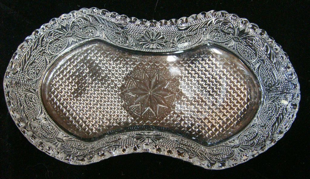 Duncan & Miller 10" & 7" Celery or Condiment Dish, Sandwich Pattern Duncan & Miller 10" & 7" Celery or Condiment Dish, Sandwich Pattern