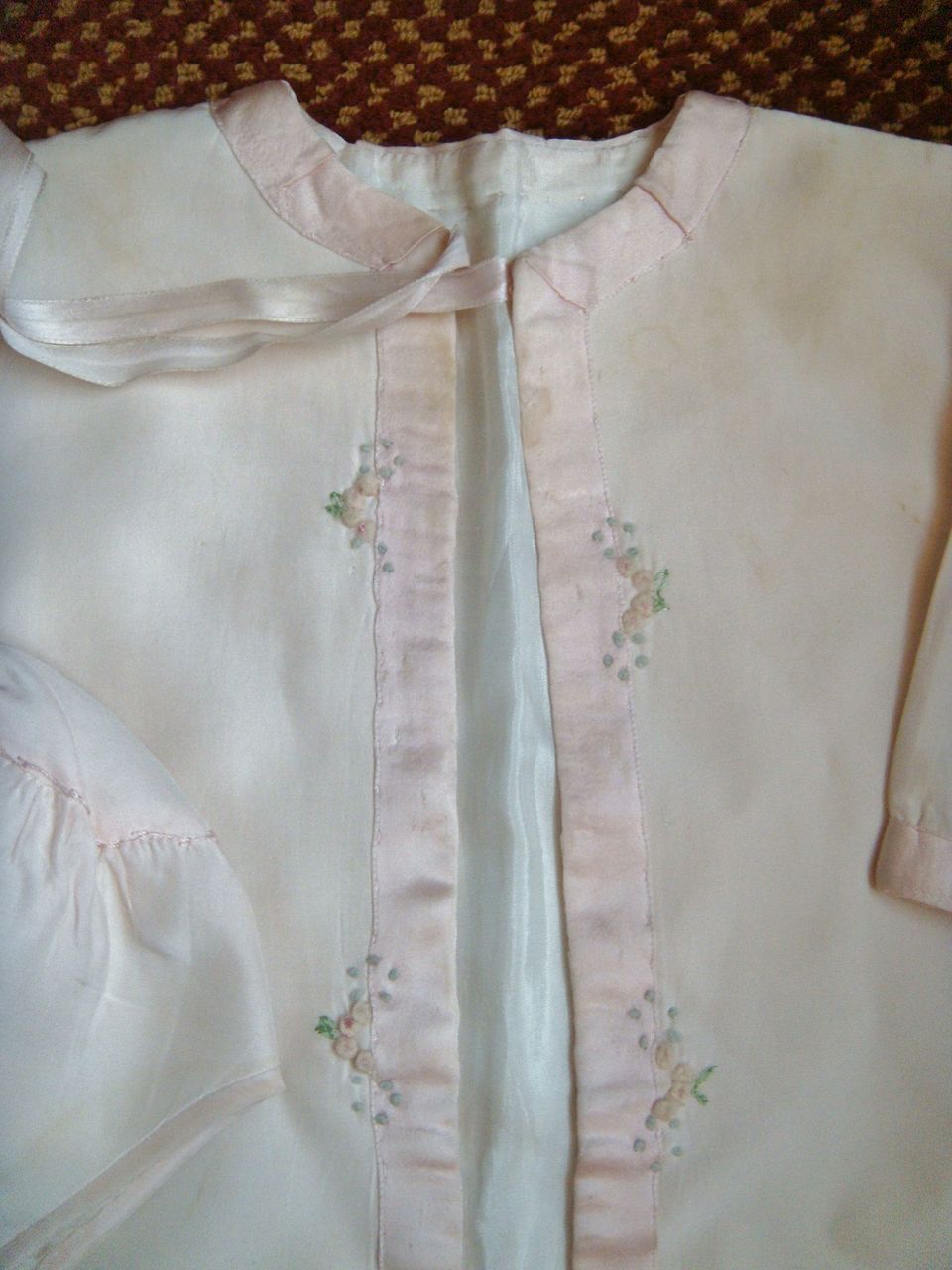 Pink Baby or Doll Silk Kimono style Coat & Bonnet Pink Baby or Doll Silk Kimono style Coat & Bonnet