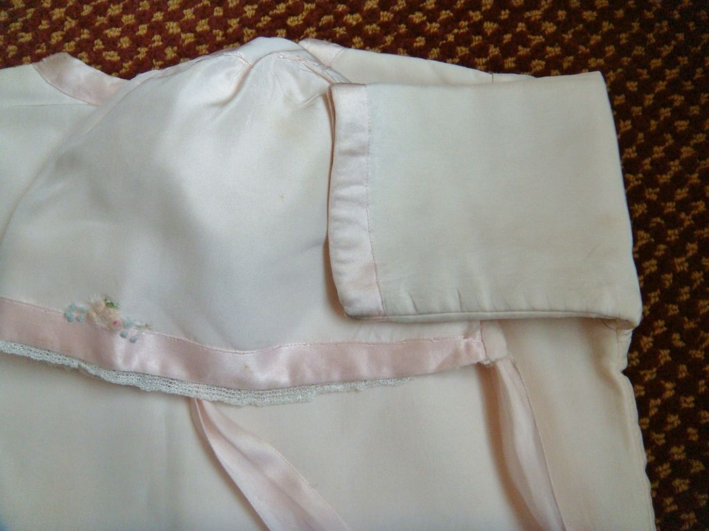 Pink Baby or Doll Silk Kimono style Coat & Bonnet Pink Baby or Doll Silk Kimono style Coat & Bonnet