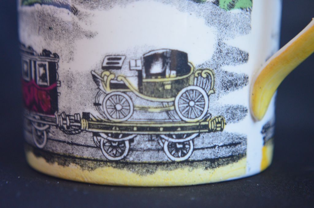 Portland Pottery RAILWAY Demitasse Cup and Saucer Portland Pottery RAILWAY Demitasse Cup and Saucer