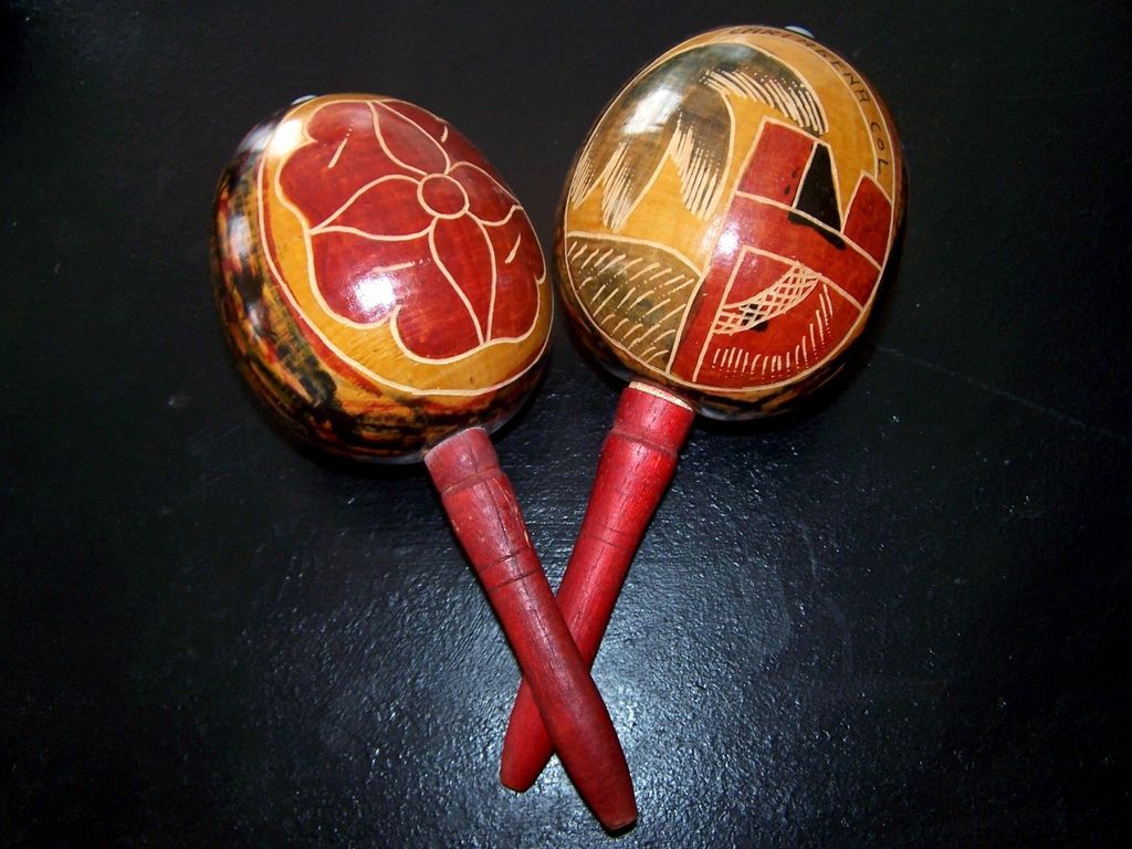 1930-40's Vintage Souvenier Maracas from Columbia 1930-40's Vintage Souvenier Maracas from Columbia