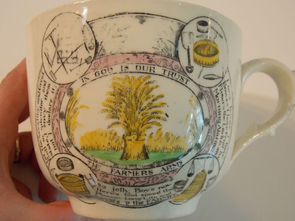 Staffordshire Adams Farmers Arms Grandfather Mug Staffordshire Adams Farmers Arms Grandfather Mug