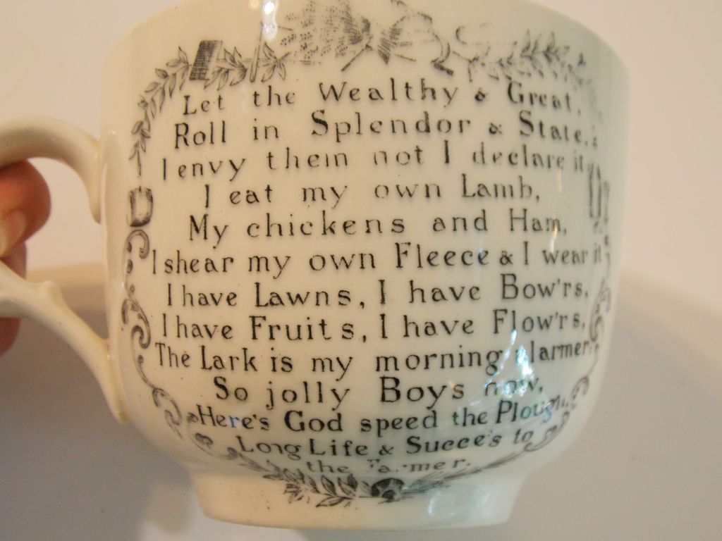 Staffordshire Adams Farmers Arms Grandfather Mug Staffordshire Adams Farmers Arms Grandfather Mug