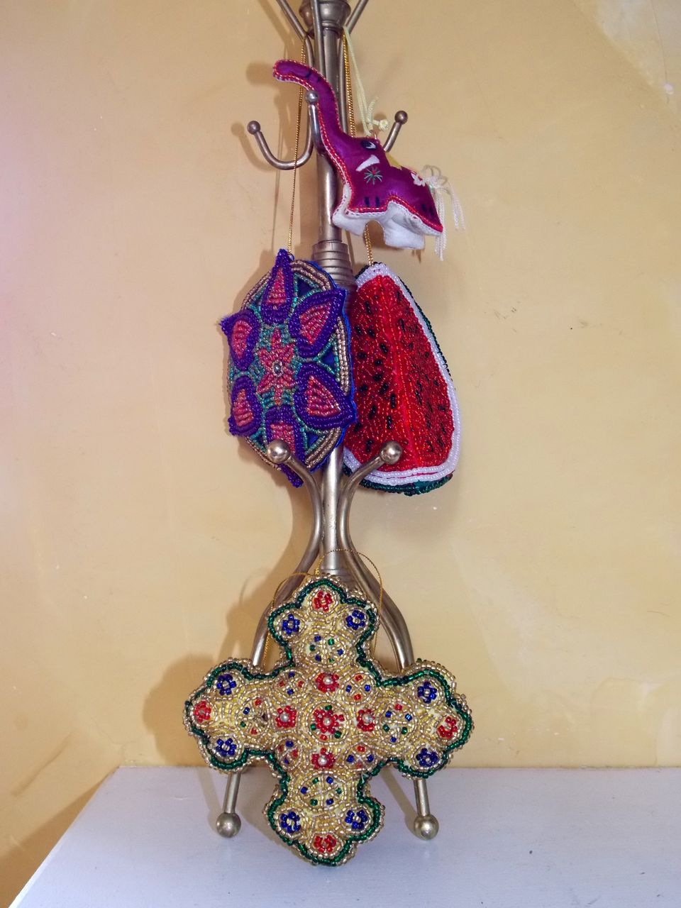 SALE/Set of 4 Bohemian Beaded Christmas ornaments SALE/Set of 4 Bohemian Beaded Christmas ornaments