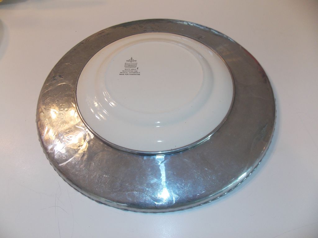 Limoges Plate Farberware Aluminum Tray Limoges Plate Farberware Aluminum Tray