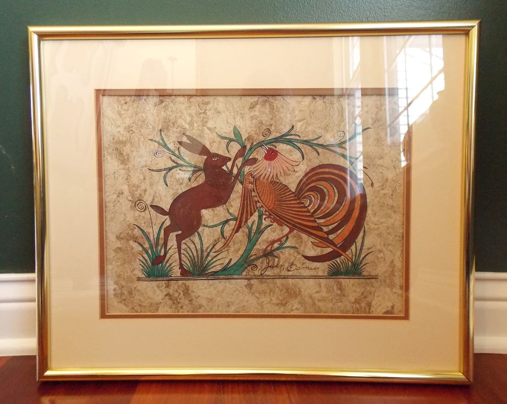 Original Juan Damaso Folk Painting on barkwood paper Original Juan Damaso Folk Painting on barkwood paper