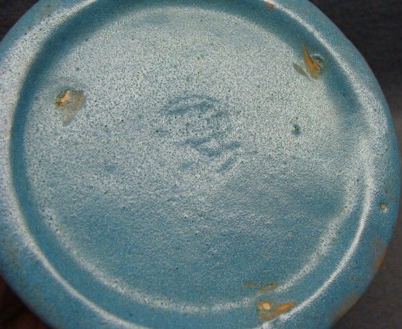 Blue Marblehead Art Pottery Pitcher Blue Marblehead Art Pottery Pitcher