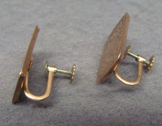 Fancy Victorian Gold Filled Engraved Earrings Fancy Victorian Gold Filled Engraved Earrings