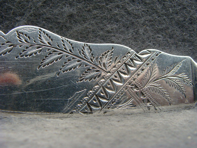 Bright Cut Coin Silver Master Butter Knife Ca 1850 Z. Sherman Bright Cut Coin Silver Master Butter Knife Ca 1850 Z. Sherman
