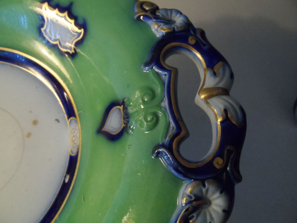 Ground Green and Flow Blue Compote Ground Green and Flow Blue Compote