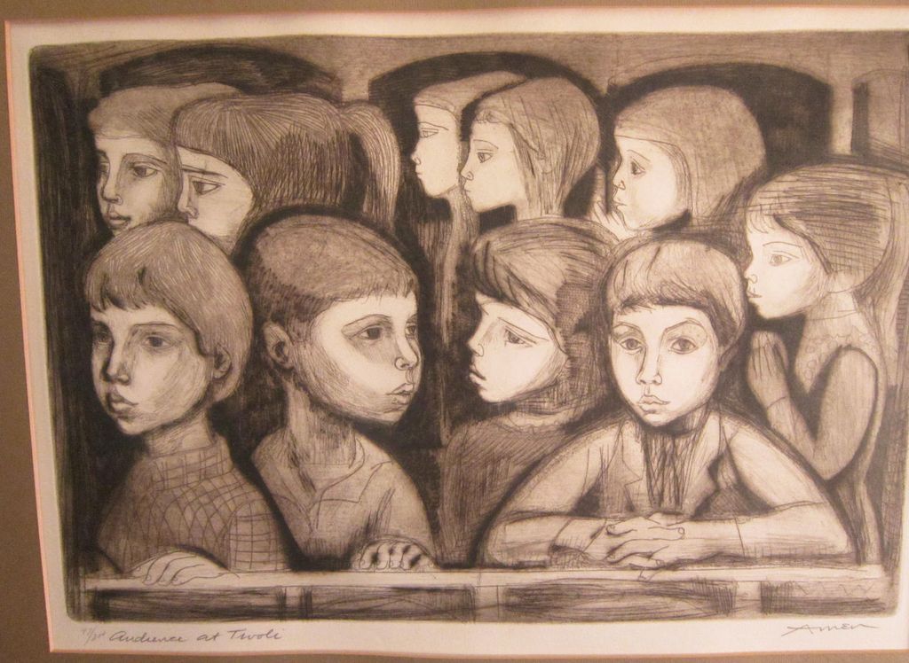 Irving Amen Etching "Audience At Tivoli" Irving Amen Etching "Audience At Tivoli"
