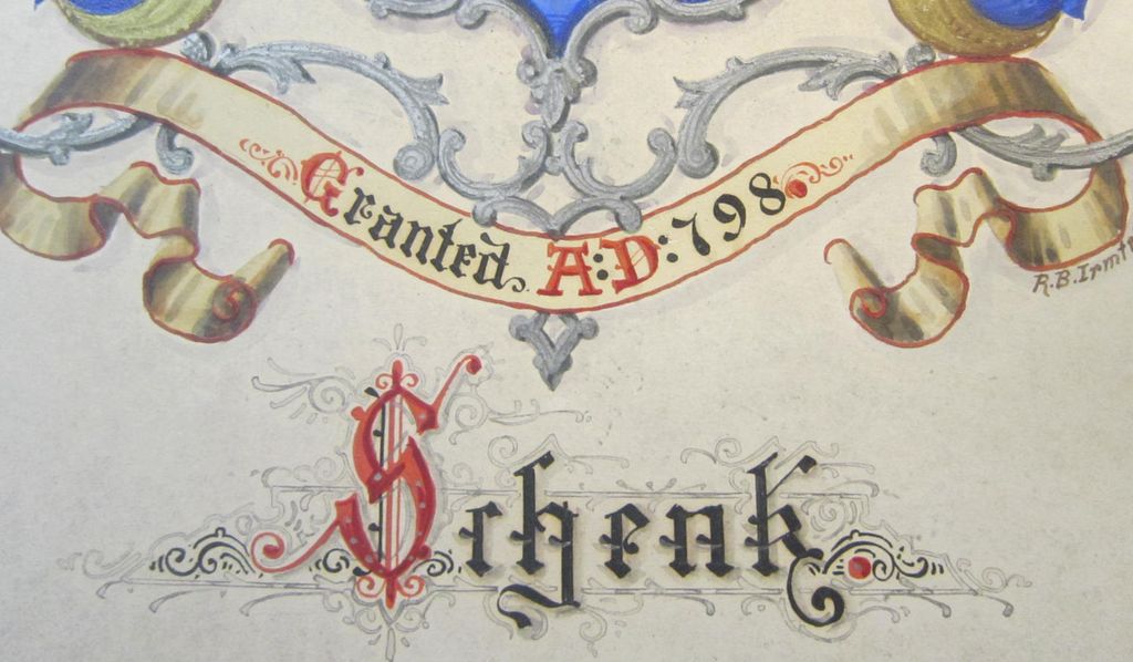 American Heraldic Watercolor from the Late 19th Century American Heraldic Watercolor from the Late 19th Century