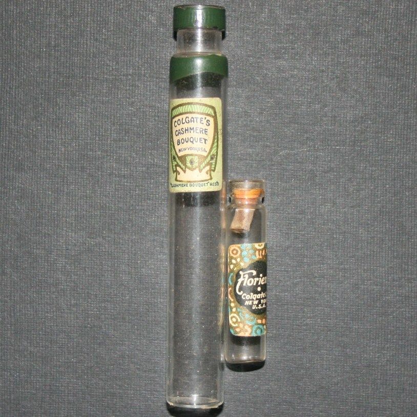 2 Vintage Coldgate's Cashmere Bouquet and Florieni Perfume Sample Vial 2 Vintage Coldgate's Cashmere Bouquet and Florieni Perfume Sample Vial