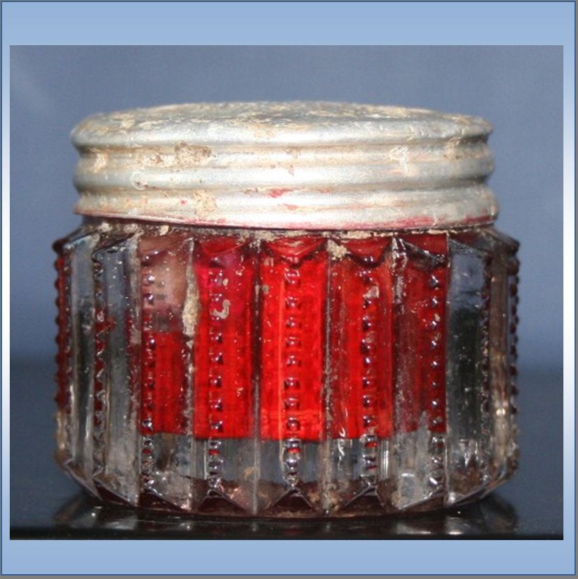 Vintage Glass Jar of Stein's Cosmetic Rouge Vintage Glass Jar of Stein's Cosmetic Rouge