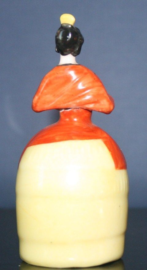 German Figural Perfume Bottle Black Hair Fair Skinned Lady German Figural Perfume Bottle Black Hair Fair Skinned Lady