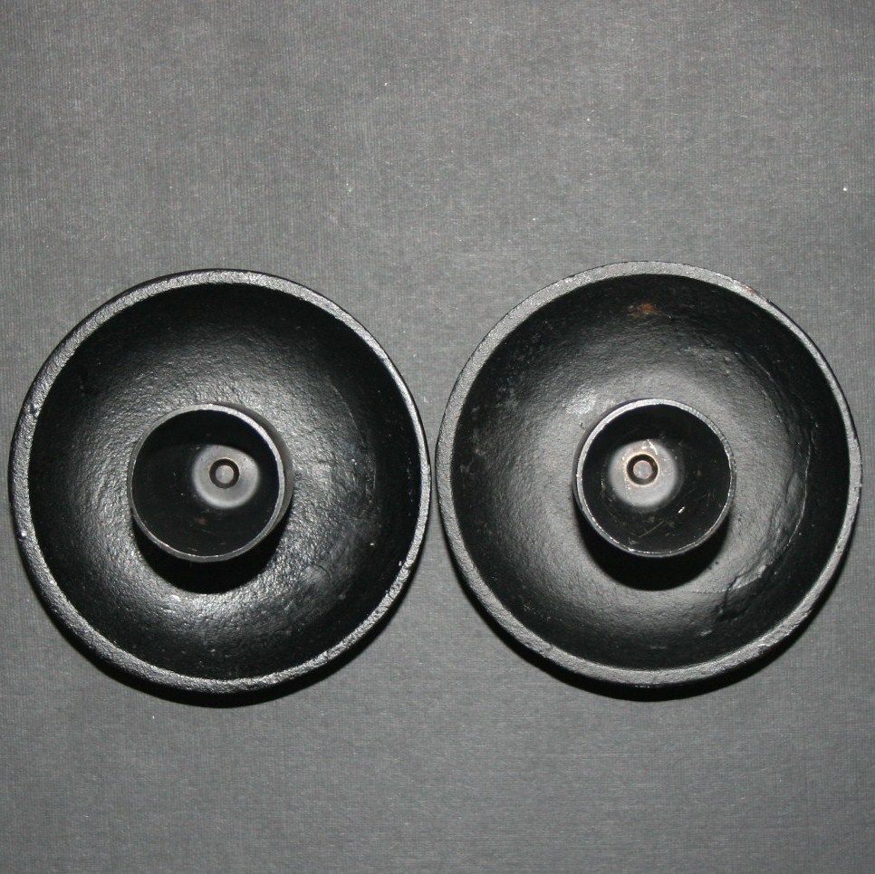 Pair of Vintage Black Metal Candle Holders Japan Pair of Vintage Black Metal Candle Holders Japan