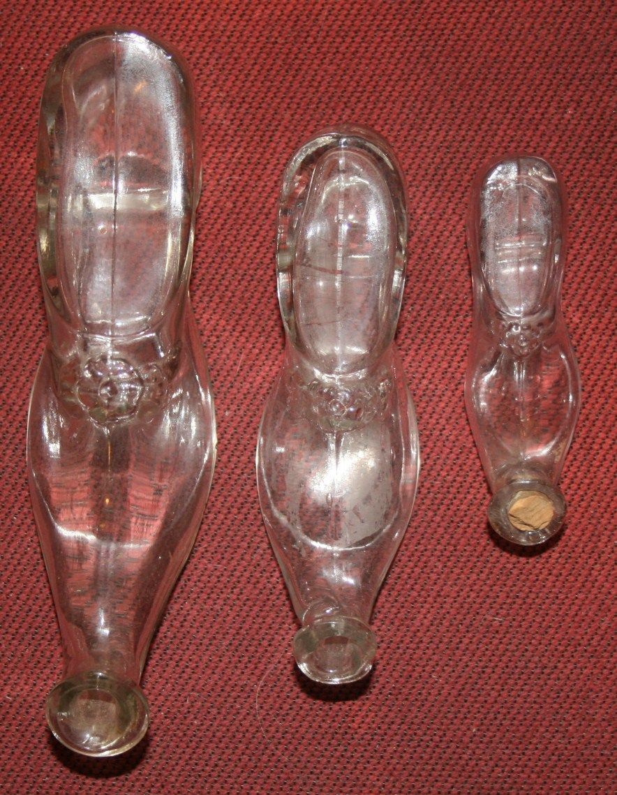 Set of 3 Vintage Glass Shoe Perfume Bottles Set of 3 Vintage Glass Shoe Perfume Bottles