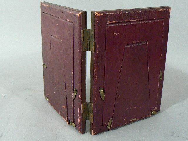 Antique double picture frame French bronze inlaid in wood Antique double picture frame French bronze inlaid in wood