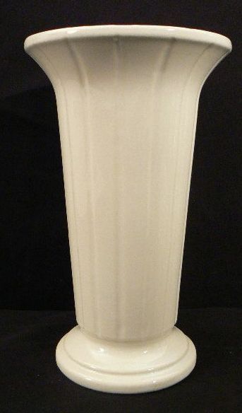 Vintage American art pottery vase Napco USA tall white high glass glaze Vintage American art pottery vase Napco USA tall white high glass glaze