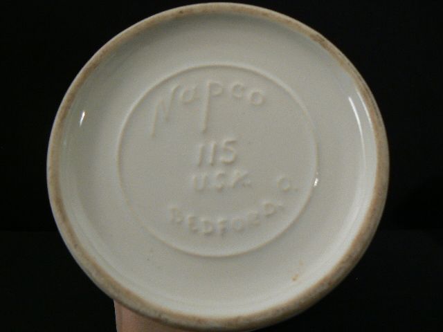 Vintage American art pottery vase Napco USA tall white high glass glaze Vintage American art pottery vase Napco USA tall white high glass glaze