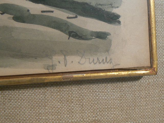 Vintage prints 2 of watercolors pencil signed artist DURIEZ French street scapes Vintage prints 2 of watercolors pencil signed artist DURIEZ French street scapes