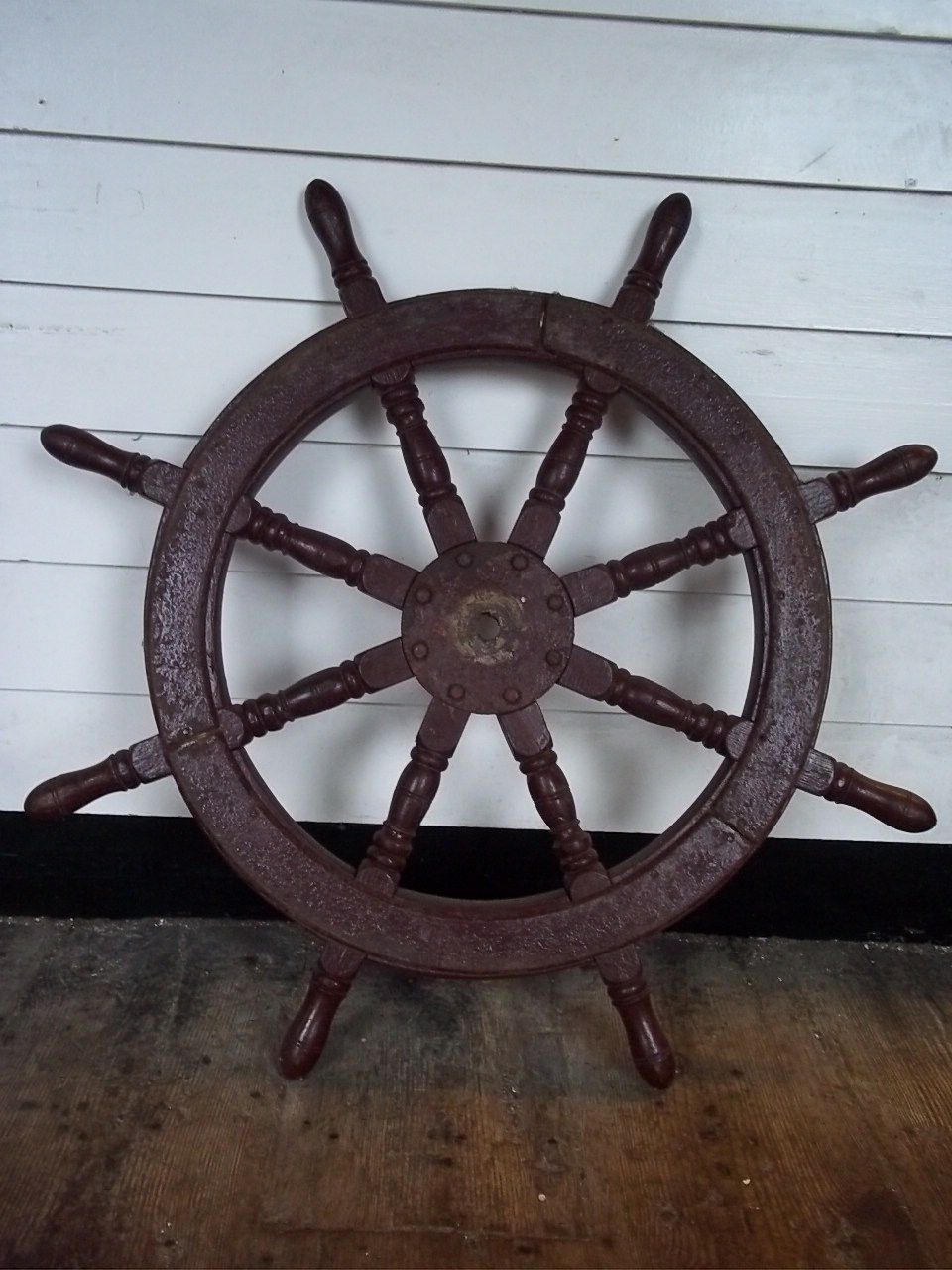 Vintage Ships Wheel From A Chinese Junk #4 Vintage Ships Wheel From A Chinese Junk #4