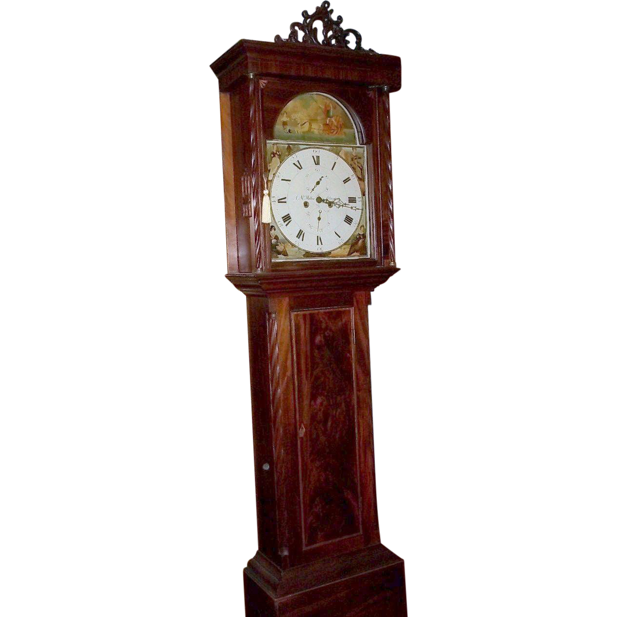 Fine Mahogany 8 day longcase clock McMillan Scotland, Glasgow c1840