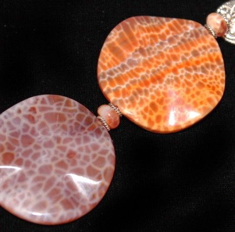 Artisan Crafted Genuine Fire Agate Gemstone Sterling Silver Bracelet Artisan Crafted Genuine Fire Agate Gemstone Sterling Silver Bracelet