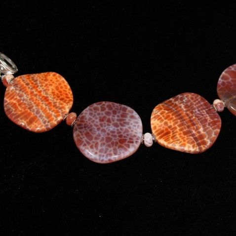 Artisan Crafted Genuine Fire Agate Gemstone Sterling Silver Bracelet Artisan Crafted Genuine Fire Agate Gemstone Sterling Silver Bracelet