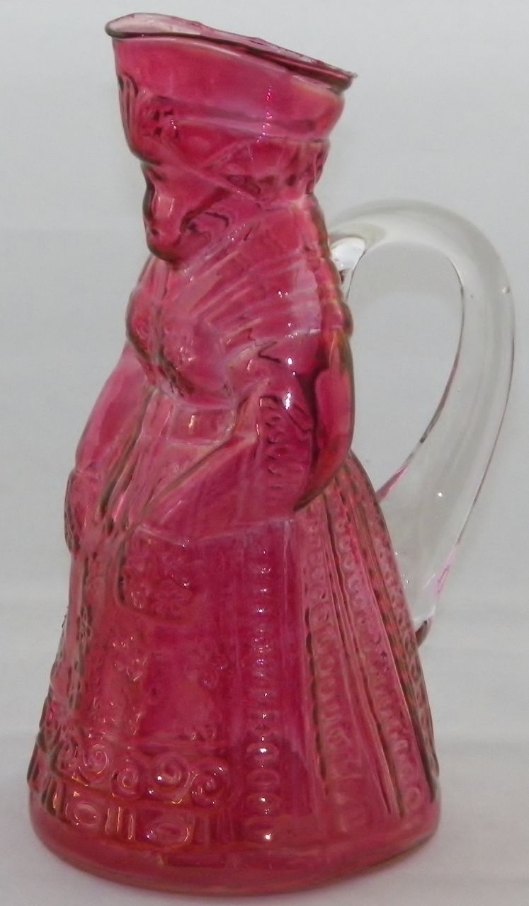 Czechoslovakian Maiden Ruby Stained Glass Syrup Pitcher Czechoslovakian Maiden Ruby Stained Glass Syrup Pitcher