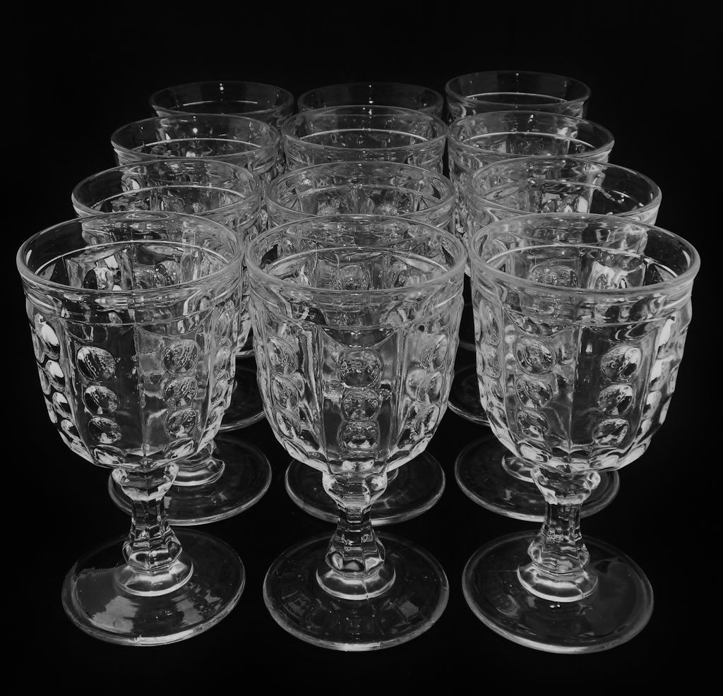 Set of 12 EAGP Bakewell & Pears Flint Glass Pillar Goblets Set of 12 EAGP Bakewell & Pears Flint Glass Pillar Goblets