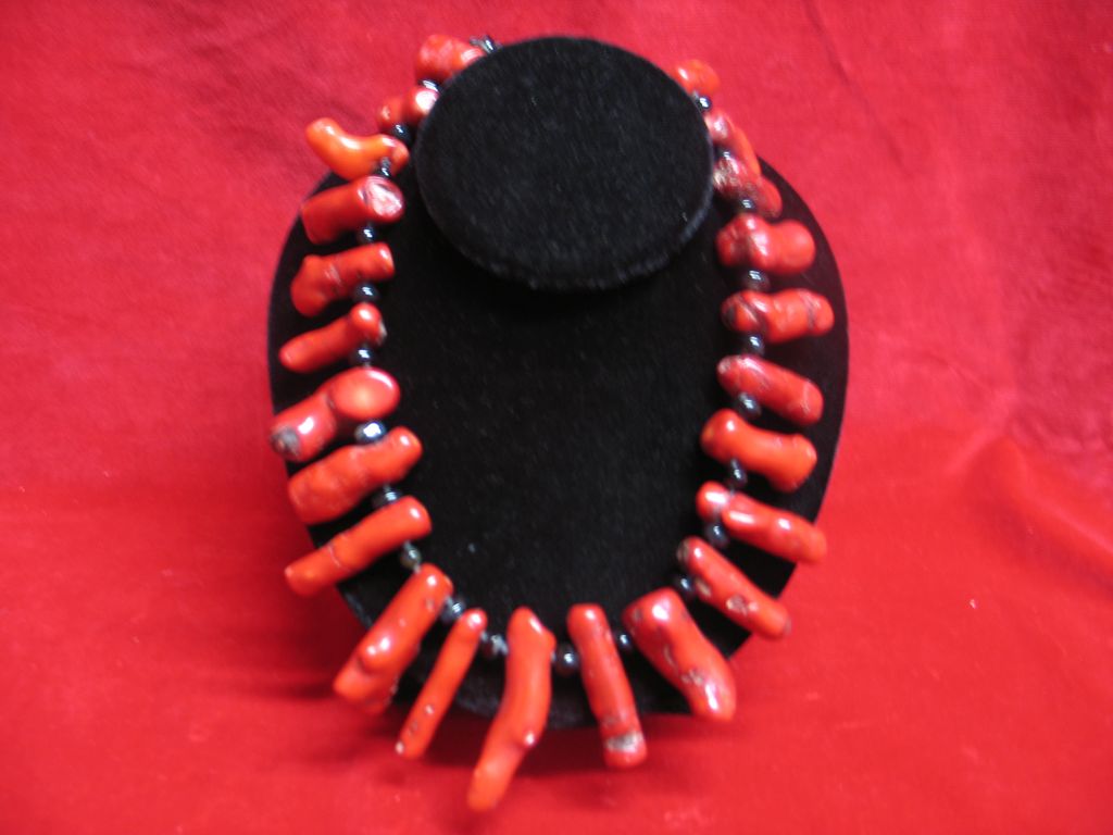 Artisan Red Coral Necklace Custom Design with Toggle Clasp Artisan Red Coral Necklace Custom Design with Toggle Clasp