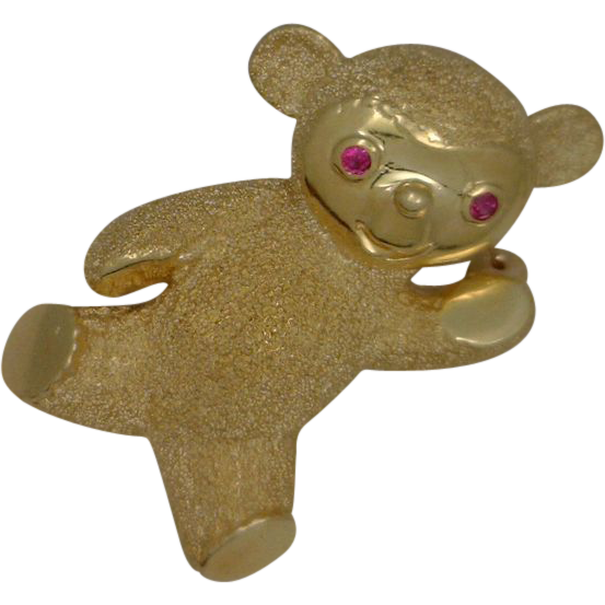14K Yellow Gold Teddy Bear Pin 14K Yellow Gold Teddy Bear Pin