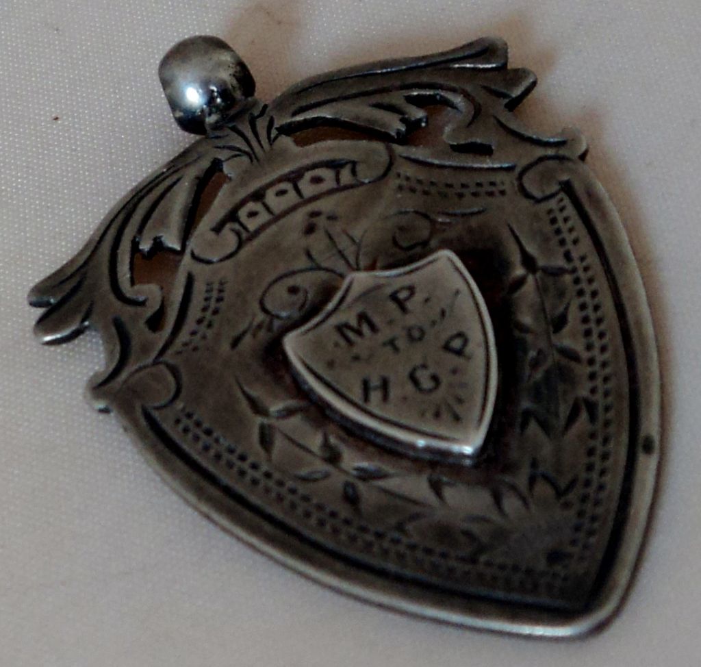 c1896 Victorian Sterling Silver Large Shield Pendant c1896 Victorian Sterling Silver Large Shield Pendant