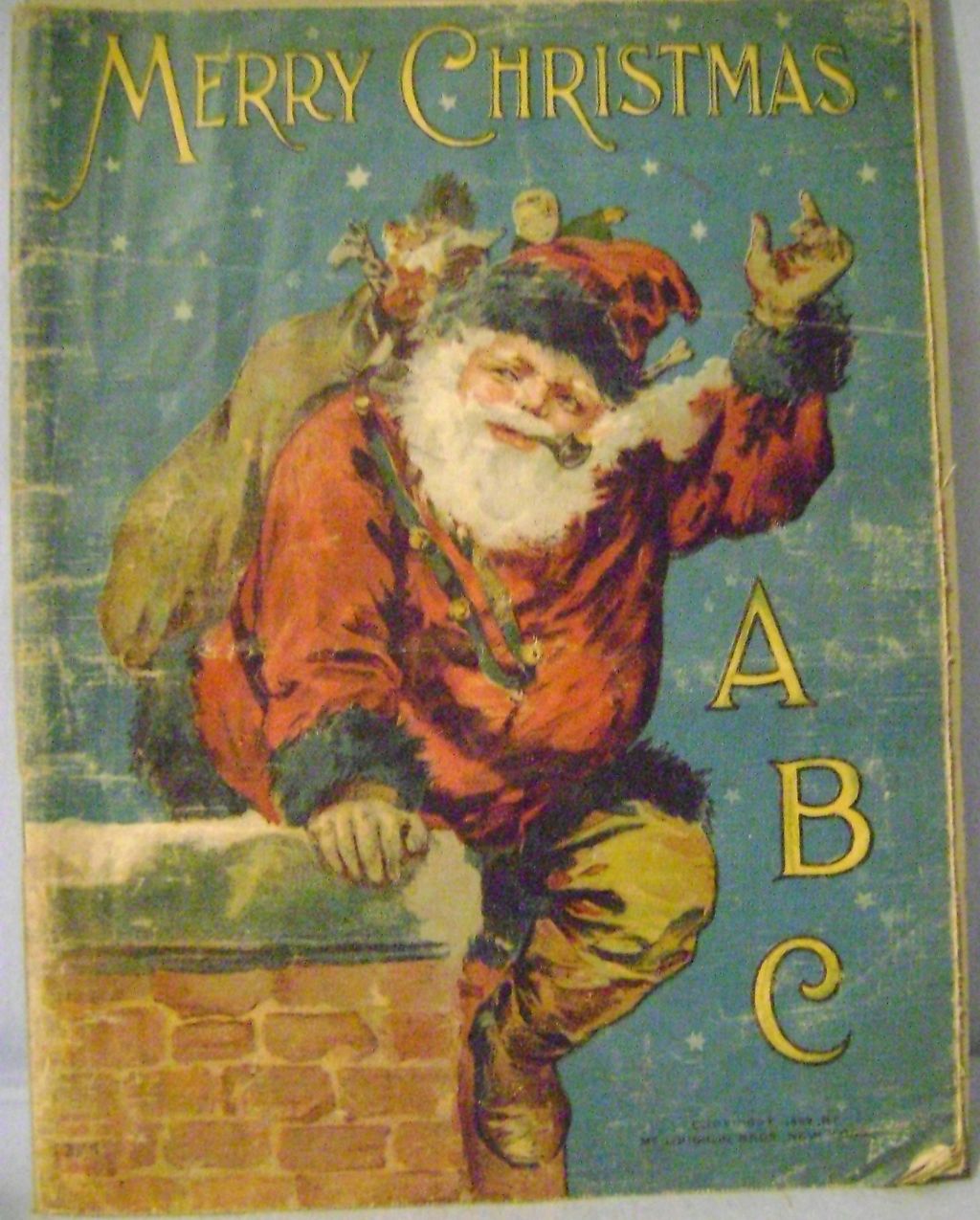 Vintage Mc Loughlin Linen A B C Santa Book Vintage Mc Loughlin Linen A B C Santa Book