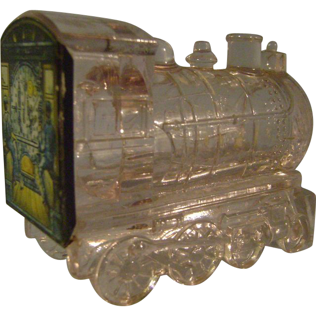 Vintage Glass Candy Container Traintin Litho Back From Paulannturner On Ruby Lane 1351