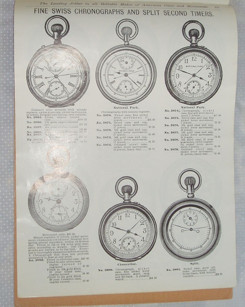 S.F. Myers & Co. New York 1885 Watch & Clock Catalogue S.F. Myers & Co. New York 1885 Watch & Clock Catalogue